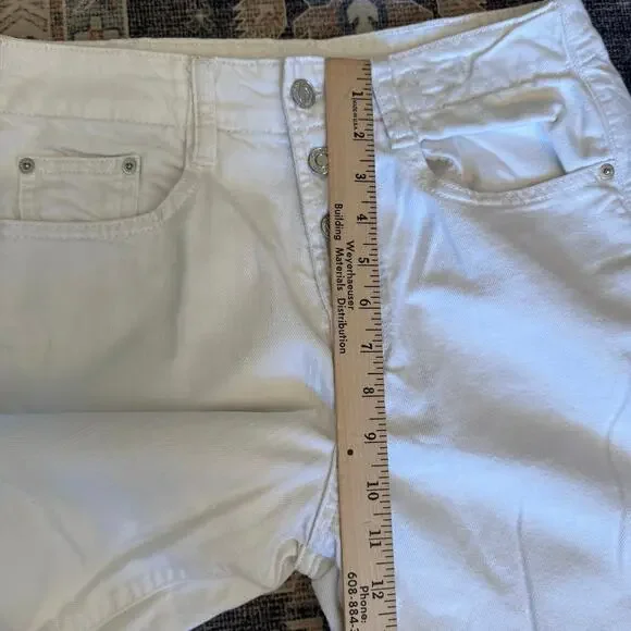 GAP Wearlight High Rise Wide-Leg Jeans with Button-Fly White Women’s Size 28 - Picture 7 of 10
